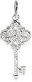 Tiffany & Co. Pre-Loved Victoria Key Pendant, 18k White Gold 0.09 CTW, 30 mm