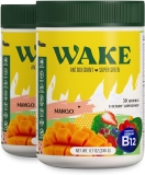 Wake Antioxidant Super Greens Powder Reduce Bloat Spirulina Chlorella Vitamin B12 Non-GMO Healthy Digestion Women Enzymes Probiotics Acai Berry Camu Camu 2 pcs 1 cost