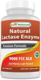 Best Naturals Lactase Enzyme 9000 FCC ALU 180 Tablets Fast Acting High Potency for Digestive Health
