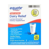 Equate Fast Acting Dairy Relief Vanilla Lactase Enzyme Supplement 32 Count