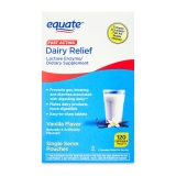 Equate Dairy Relief Chewable Tablet Dietary Supplement Vanilla Flavor 120 Count OTC