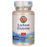 KAL Lactase Enzyme 250mg Healthy Digestion Lactose Intolerance Support Liquid-Filled ActivGels 60ct 30 Serv.