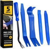 Tresalto Blue Auto Trim Removal Tool Kit 5-Piece No Scratch Pry Tool Set for Car Panel Dashboard Removal Includes Door Panel Tool Push Rivets Car Clips Essential for Interior Trim Work