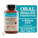 NatureWise Chewable Oral Probiotic Mints Support Dental Health Freshens Breath Non-GMO Sugar-Free Mint-Flavored Tablets for Adults Kids BLIS K12 M18 50 Tablets 50-Day Supply