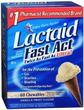 LACTAID Accion Rapida Masticables Vainilla Giro 60 Tabletas Paquete de 2