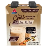 Atkins Chai Tea Latte Protein Shake 15g Protein Caffeinated Keto Friendly 4 Count