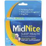 MidNite Sleep Aid Supplement with 1.5mg Melatonin & Herbs, 30 Chewable Tablets