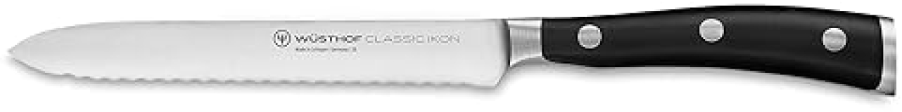WÜSTHOF Classic IKON 5" Black Serrated Utility Knife - Top Quality