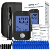 HanrayCare TD-4125 Blood Glucose Monitor Kit with 100 Strips & Lancets - No Coding Diabetes Home Test