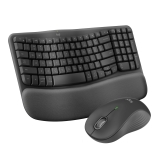 Logitech Wave Keys Combo: Wireless Ergonomic Keyboard with M550 L Wireless Mouse, Graphite