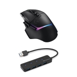 Logitech G502 X Plus Wireless Gaming Mouse (Black) with USB 3.0 Hub