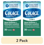 Colace 2-in-1 Stool Softener & Laxative Tablets, 100mg, 30ct (2 pack)