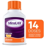 MiraLAX Orange Flavor Laxative Powder, 14 Dose for Gentle Constipation Relief