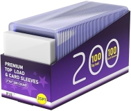 PJU 200 Baseball Card Sleeves Top Loads | 3x4 Hard Plastic Protectors