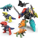Rockclo Dinosaur Transform Robot 5-in-1 Take-Apart Toy Set for Boys Ages 3-8 | DIY Construction Kit with Drill | Ideal Gift