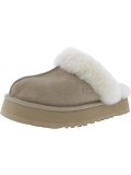 Ugg Leather Fur Lined Chunky Slide Slippers Women