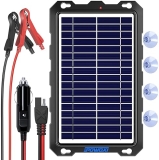POWOXI Portable Waterproof Solar Panel Charger Kit 12V for Car, Motorcycle, Boat - 7.5W Solar Maintainer