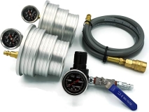 CAC Boost Leak Tester Kit for Semi-Trucks & Machinery - 4", 3.5", 3" Steps - Aluminum - Anti-Slip - Extension Line & Regulator