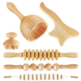 Hometobeauty 6-in-1 Wood Therapy Massage Tool Set for Anti-Cellulite & Gua Sha