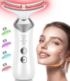HOOICB 7-in-1 Microcurrent Facial Massager for Face and Neck with Vibration and Heating - Silver