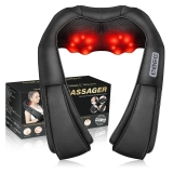 Ikristin Electric Shiatsu Massager with Heat for Neck, Shoulder, Back - Deep Tissue 4D Kneading