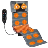 AMONSEE Massage Mat Chair with 10 Motors, 9 Modes - Full Body Massager for Neck, Back, Lumbar, Leg - Gifts for Men & Women