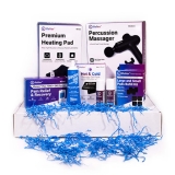 iReliev Relief & Relaxation Gift Set with Percussion Massager, TENS Unit, Electrodes, Conductive Gel, Heating Pad, Pain Gel, Hot/Cold Pack