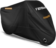 FAVOTO Universal Waterproof Motorcycle Cover for All Seasons, Reflective, Lock-Holes, Storage Bag - Fits up to 96.5