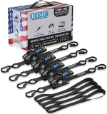 Handt USA Retractable Ratchet Straps (4PK) 1in x 6ft - 1,500lb Break Strength