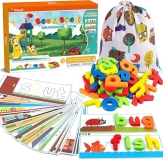 Interactive See & Spell CVC Word Builders for Kids Ages 2-6 - Educational Alphabet Cards, Preschool Learning Toy