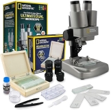 NATIONAL GEOGRAPHIC Kids Microscope Science Kit - Dual LED, 20x & 50x Magnification, 35 Slides, Complete Biology Kit for Ages 8-12