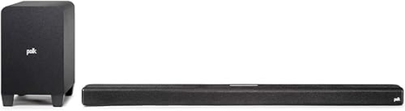 Polk Audio Signa S4 Sound Bar with Wireless Subwoofer - Dolby Atmos, VoiceAdjust, BassAdjust, HDMI eARC - 8K, 4K, HD TV Compatible