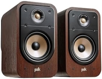 Polk Signature Elite ES20 Bookshelf Speakers - Hi-Res Audio Certified, Dolby Atmos & DTS:X Compatible, Power Port Technology - Pair, Walnut