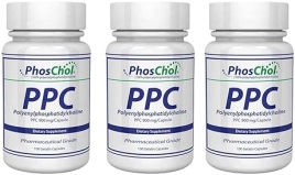 Nutrasal 900mg PhosChol PPC Choline Supplement - 300 Gel Capsules