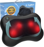 Zyllion Shiatsu Back & Neck Massager with Heat - Deep Tissue Pillow for Pain Relief (ZMA-13)
