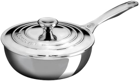 Le Creuset 2 Quart Tri-Ply Stainless Steel Saucier Pan