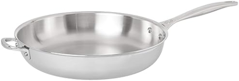 Le Creuset 12.5" Tri-Ply Stainless Steel Deep Fry Pan with Helper Handle