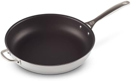 Le Creuset 12.5" Tri-Ply Stainless Steel Nonstick Deep Fry Pan with Helper Handle
