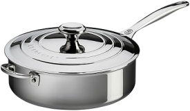 Le Creuset 4.5 qt. Tri-Ply Stainless Steel Saute Pan: High-Quality Cookware