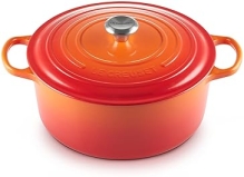 Le Creuset 9 qt. Enameled Cast Iron Round Dutch Oven in Flame Red