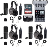 The Imaging World Zoom PodTrak P4 Portable Podcast Recorder Bundle with 3 Mic Packs & Accessories