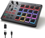 Donner MIDI Pad Beat Maker Machine with 16 Beat Pads, Faders, Knobs, Music Software - USB MIDI Controller