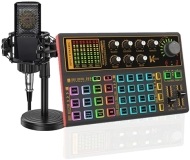 sktome Store LED Voice Changer Sound Card with Multiple Sound Effects for Podcasting & Live Streaming