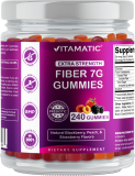 Vitamatic-Adult Prebiotic Fiber Gummies: 7g Extra Strength, 240 Pectin-Based Gummies for Digestive Health