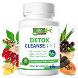 Lean Vegan Detox Cleanse with Psyllium Husk & Aloe, 30-Day Gut Health Support Supplement
