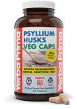 Yerba Prima Psyllium Husk Veg Caps - 400 Capsules (625mg) for Colon Cleanse & Daily Fiber