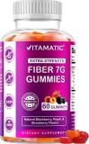 Vitamatic Extra Strength Prebiotic Fiber Gummies for Adults - 7G Fiber - 60 Pectin Gummies - Digestive Health & Regularity