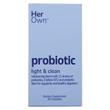 HerOwn Probiotic Capsules with Prebiotic Fiber for Digestive Health, Skin & Immune Support - 30 Caps