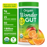 Orgain Vegan Organic Wonder Gut Daily Fiber & Greens Powder, Orange Mango - 0.44lb