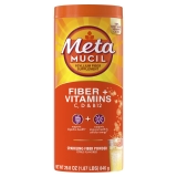 Metamucil Fiber Powder with Vitamins B12 for Digestive Health - Citrus Flavor, 50 Servings